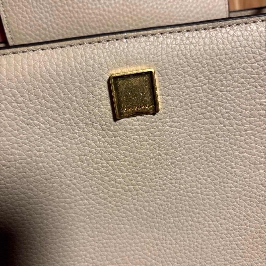 Tory Burch ベージュレザー トートバッグ
