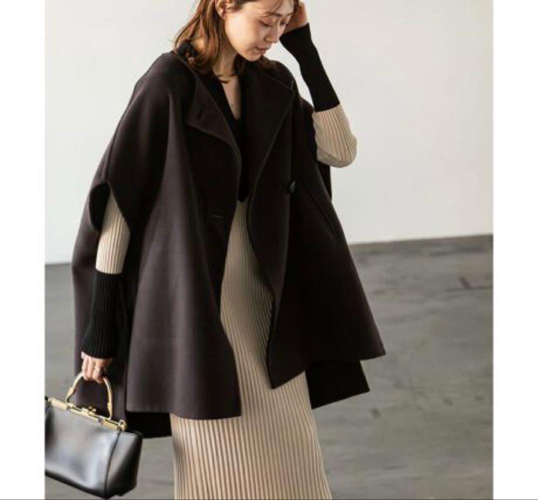 ＊Noble ノーブル MTRリバーポンチョジレ カシミヤ混 ウール