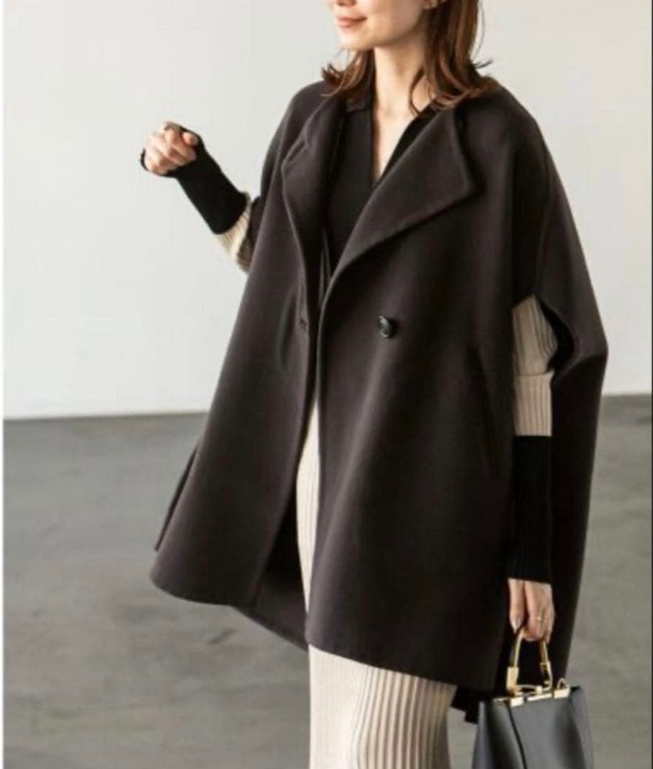 ＊Noble ノーブル MTRリバーポンチョジレ カシミヤ混 ウール