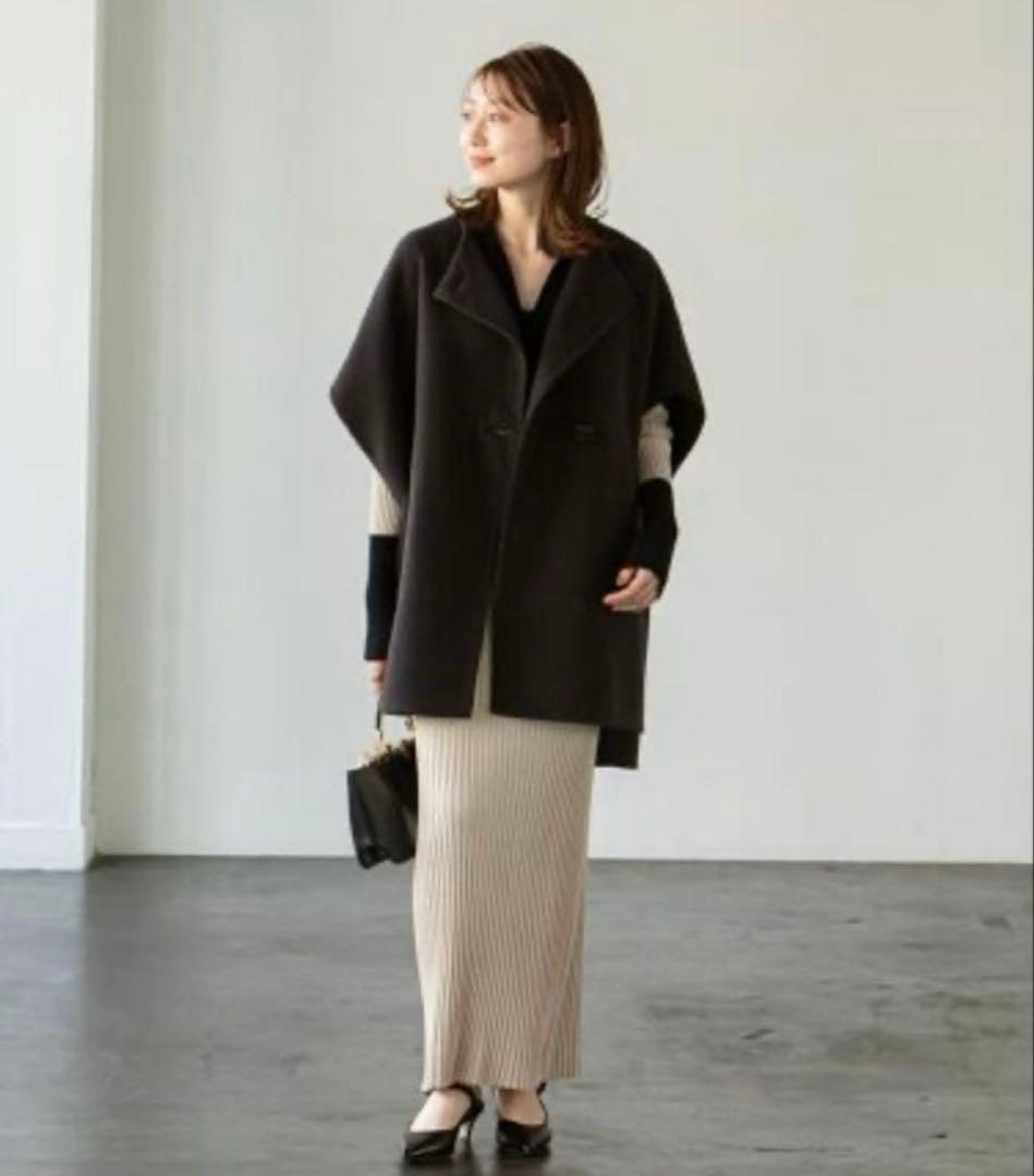 ＊Noble ノーブル MTRリバーポンチョジレ カシミヤ混 ウール