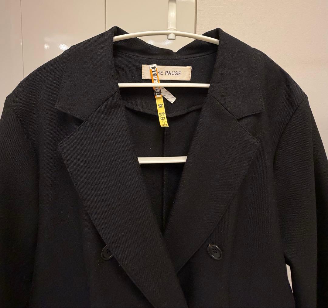 美品 ウィムガゼット THE PAUSE テーラーカラージャンプスーツ ブラック