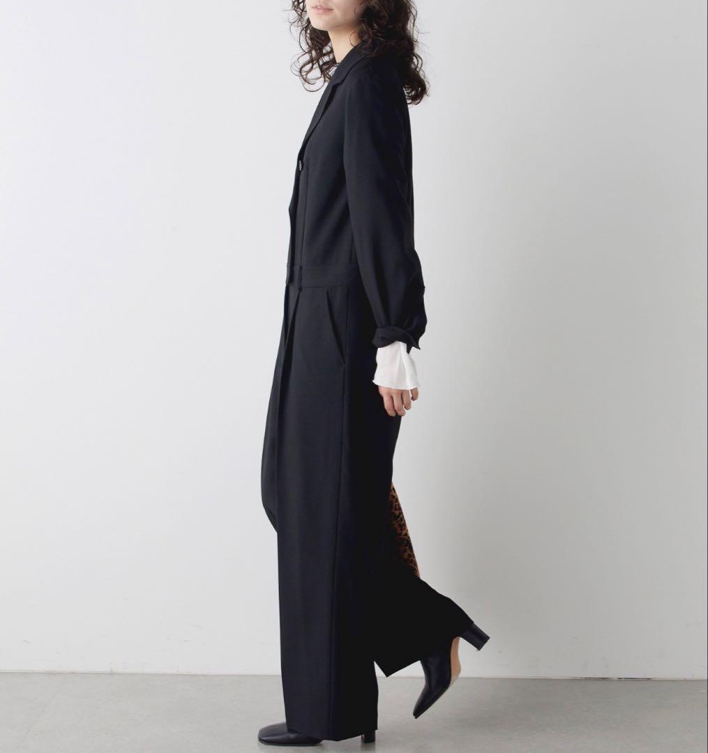 美品 ウィムガゼット THE PAUSE テーラーカラージャンプスーツ ブラック