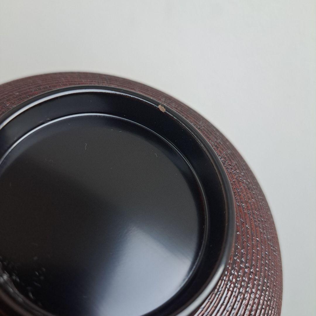 【越前\"河和田漆　千筋\"吸物椀×5客】天然木製　見返し\"波千鳥蒔絵　未使用品