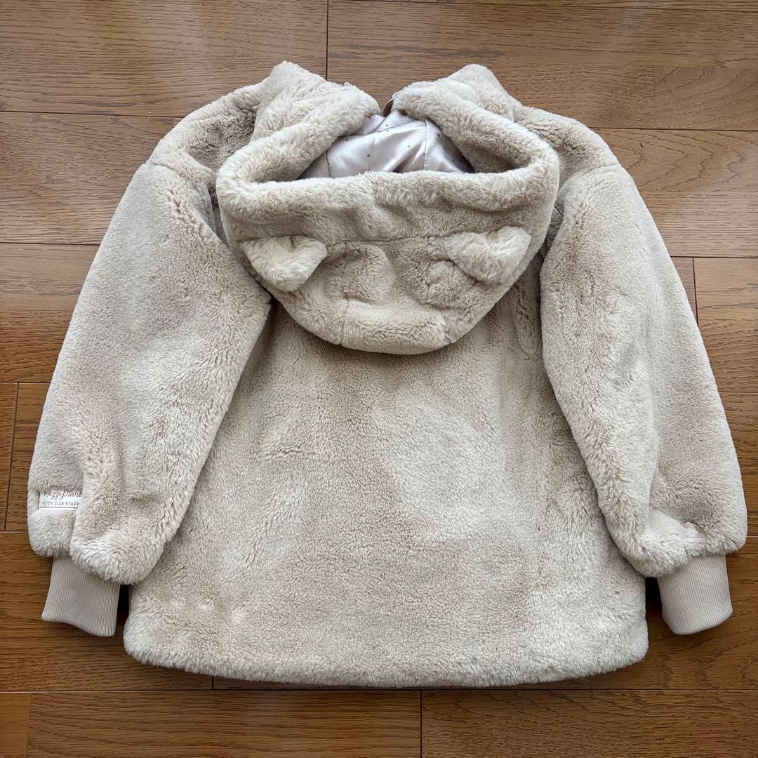 min　メゾピアノ ジュニア　ネコ耳つきフェイクファーブルゾン　S 140