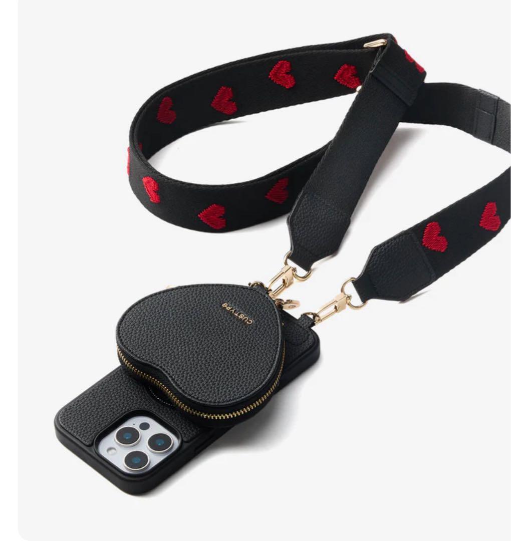 ☆　iPhone16 CUSTYPE ハート型ケースとストラップセット