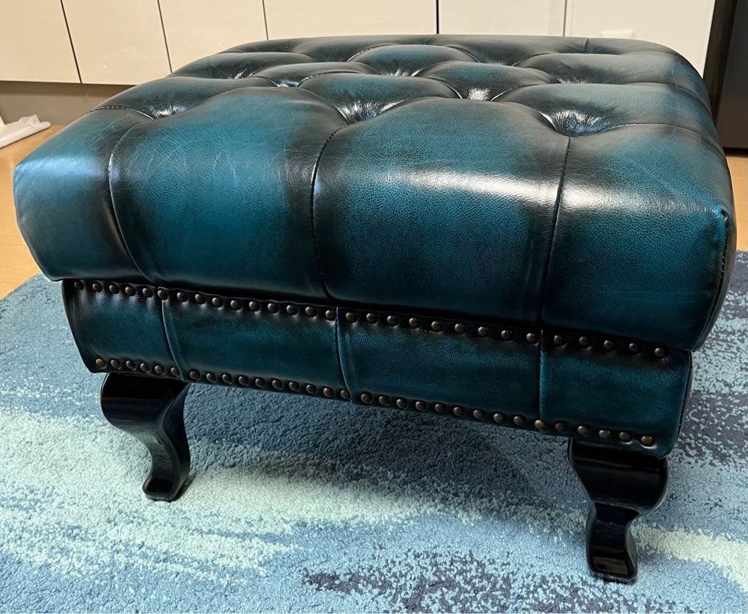 本革 スツール チェスターフィールド レザー スツール