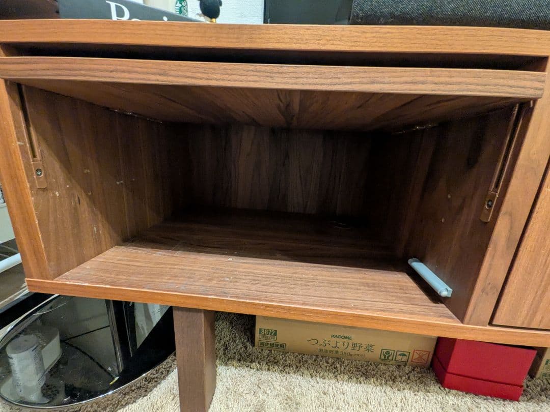 【IKEA/組み立て済】テレビ台ウォールナット 160×40×50cm