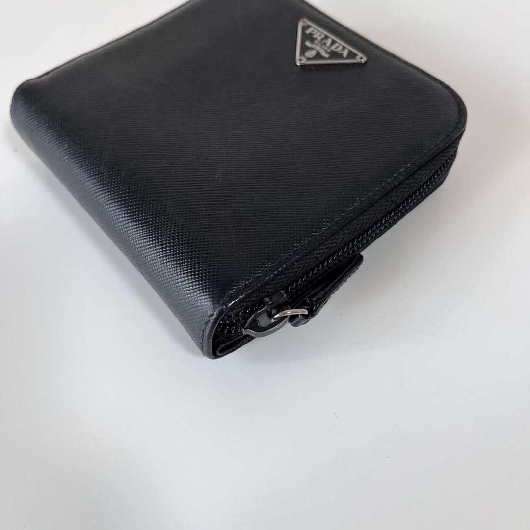 PRADA プラダ サフィアーノ レザー トライアングルロゴ ブラック 財布