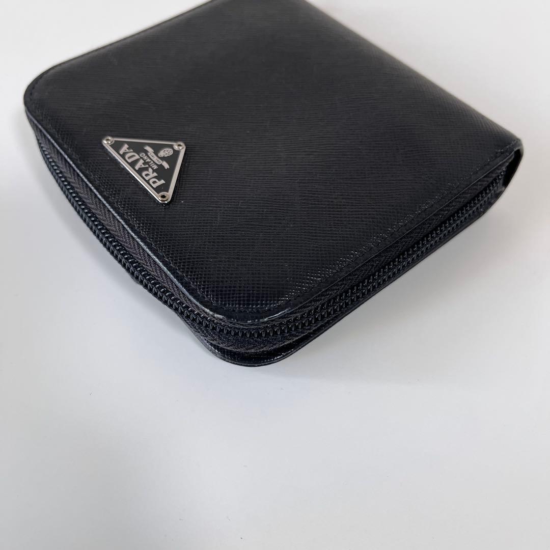 PRADA プラダ サフィアーノ レザー トライアングルロゴ ブラック 財布