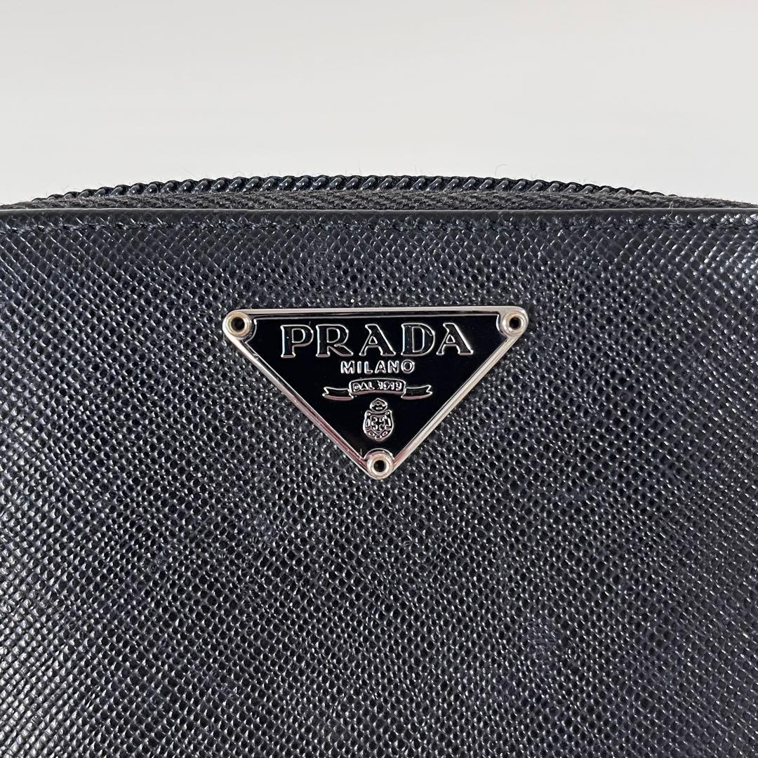 PRADA プラダ サフィアーノ レザー トライアングルロゴ ブラック 財布