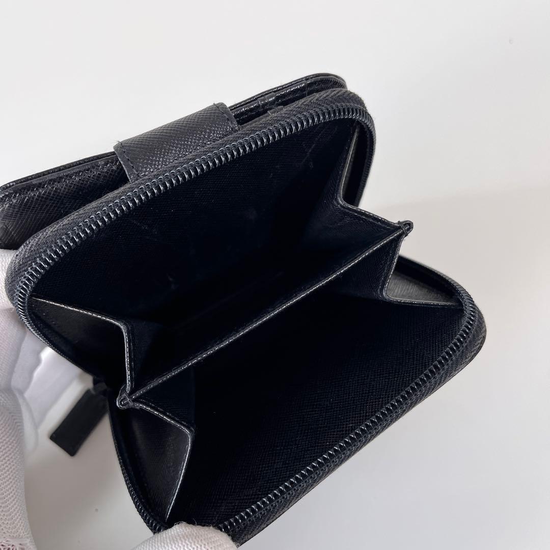 PRADA プラダ サフィアーノ レザー トライアングルロゴ ブラック 財布