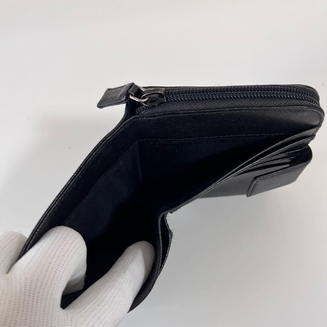 PRADA プラダ サフィアーノ レザー トライアングルロゴ ブラック 財布