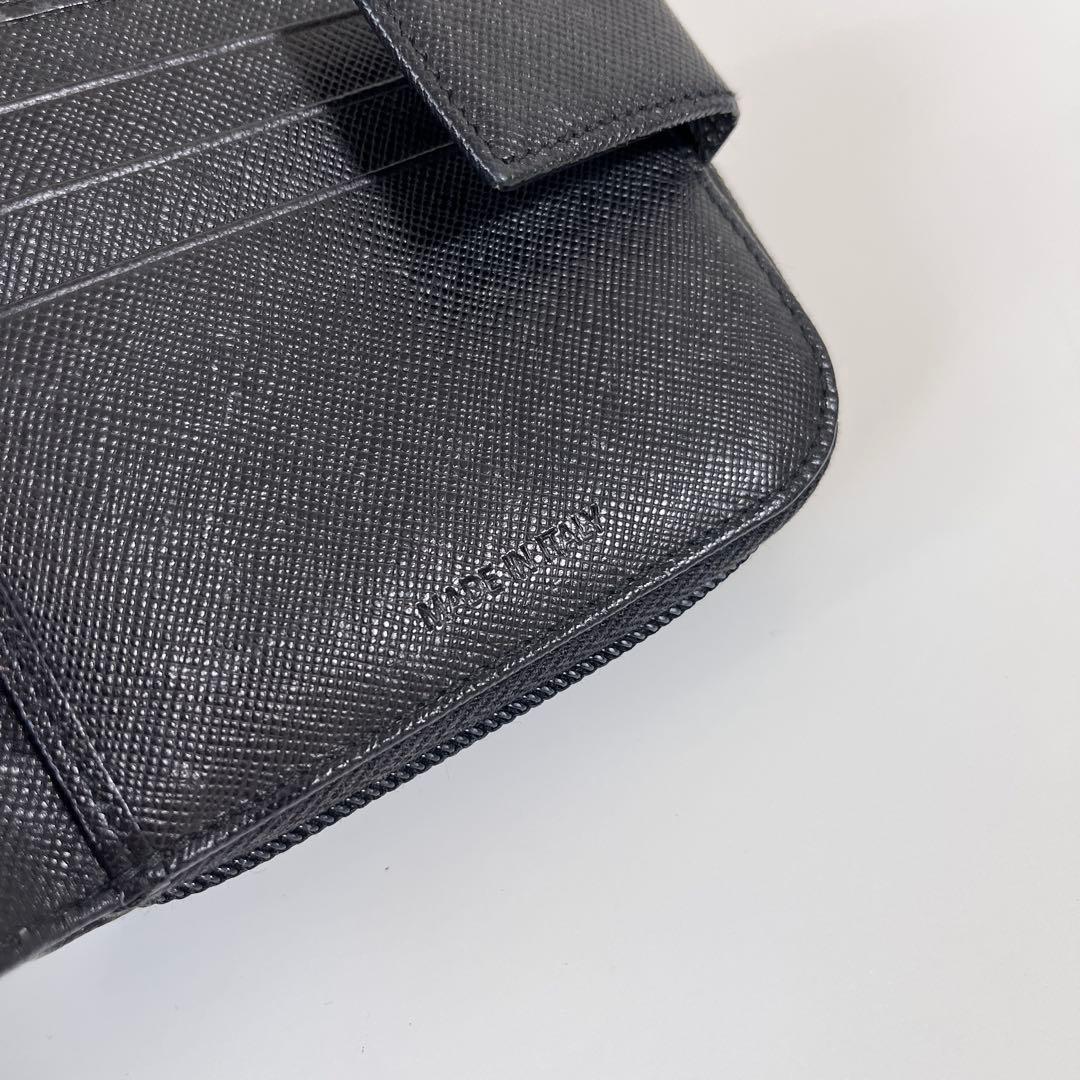 PRADA プラダ サフィアーノ レザー トライアングルロゴ ブラック 財布