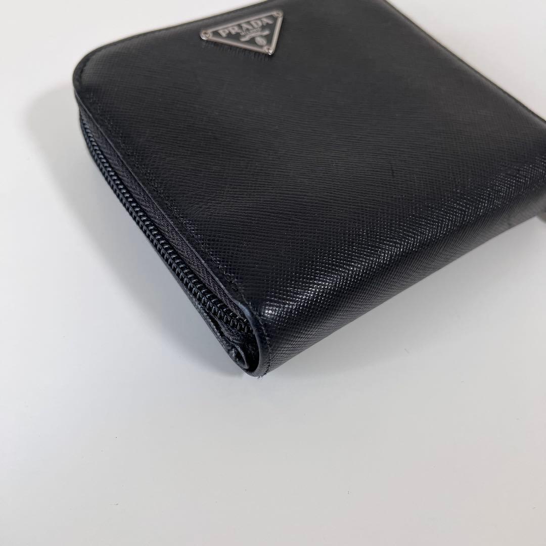 PRADA プラダ サフィアーノ レザー トライアングルロゴ ブラック 財布