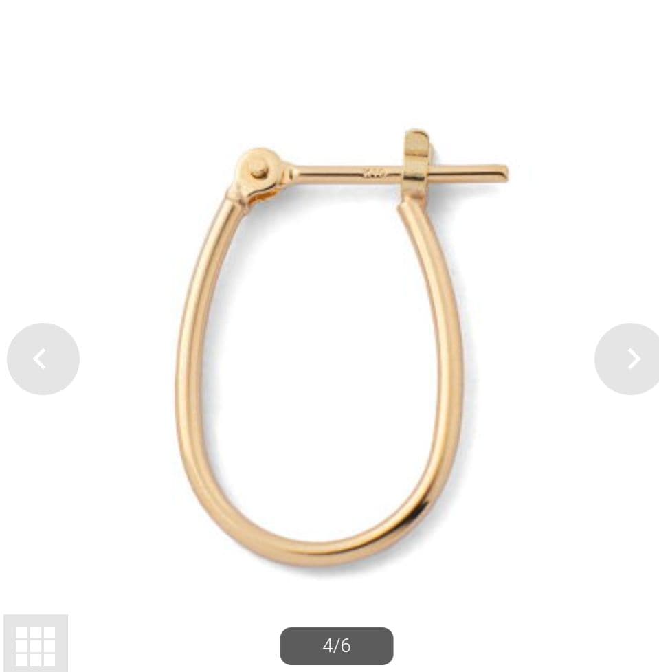 【アネモネ】オーバルフープピアスK10