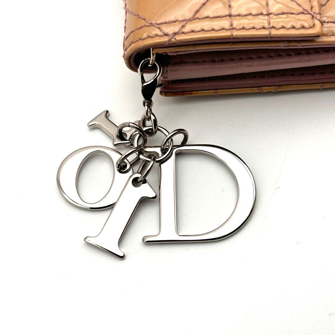 Christian Dior ディオール 二つ折り財布 エナメル レザー 良品
