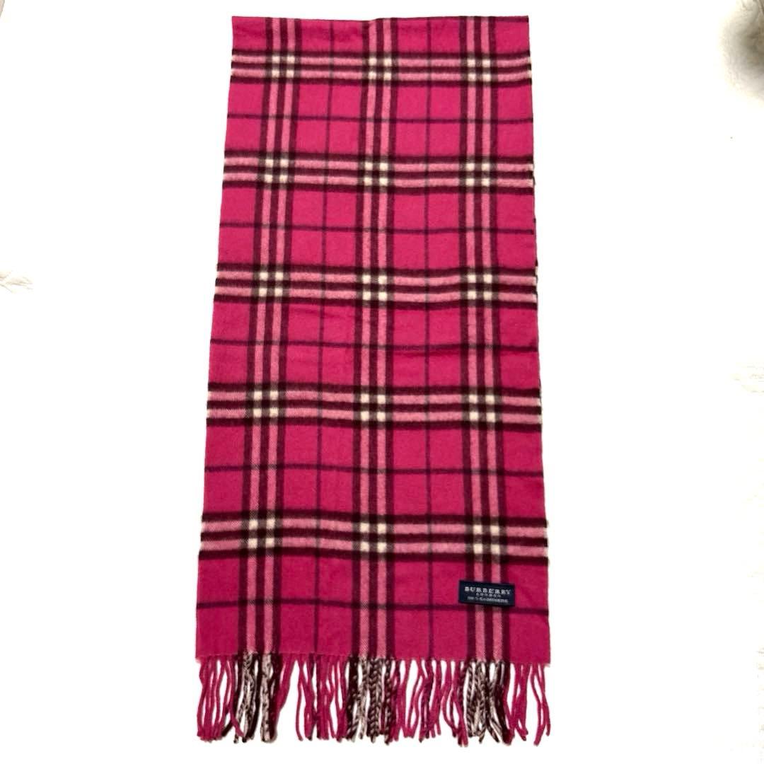 超希少カラー✨バーバリー　マフラー　ピンク　ノバチェック　カシミヤ　美品
