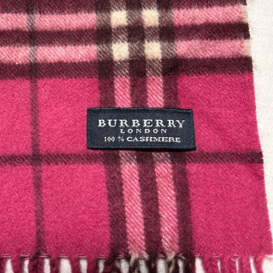 超希少カラー✨バーバリー　マフラー　ピンク　ノバチェック　カシミヤ　美品