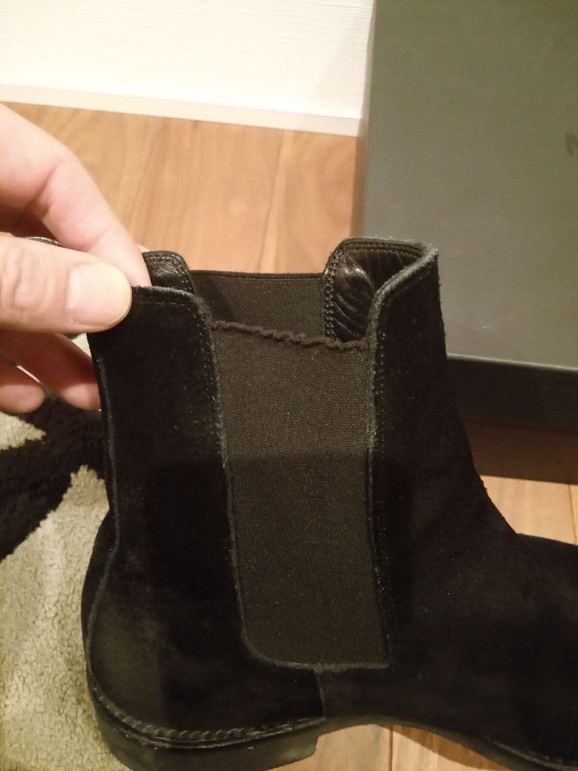 ブラックスエードサイドゴアブーツ