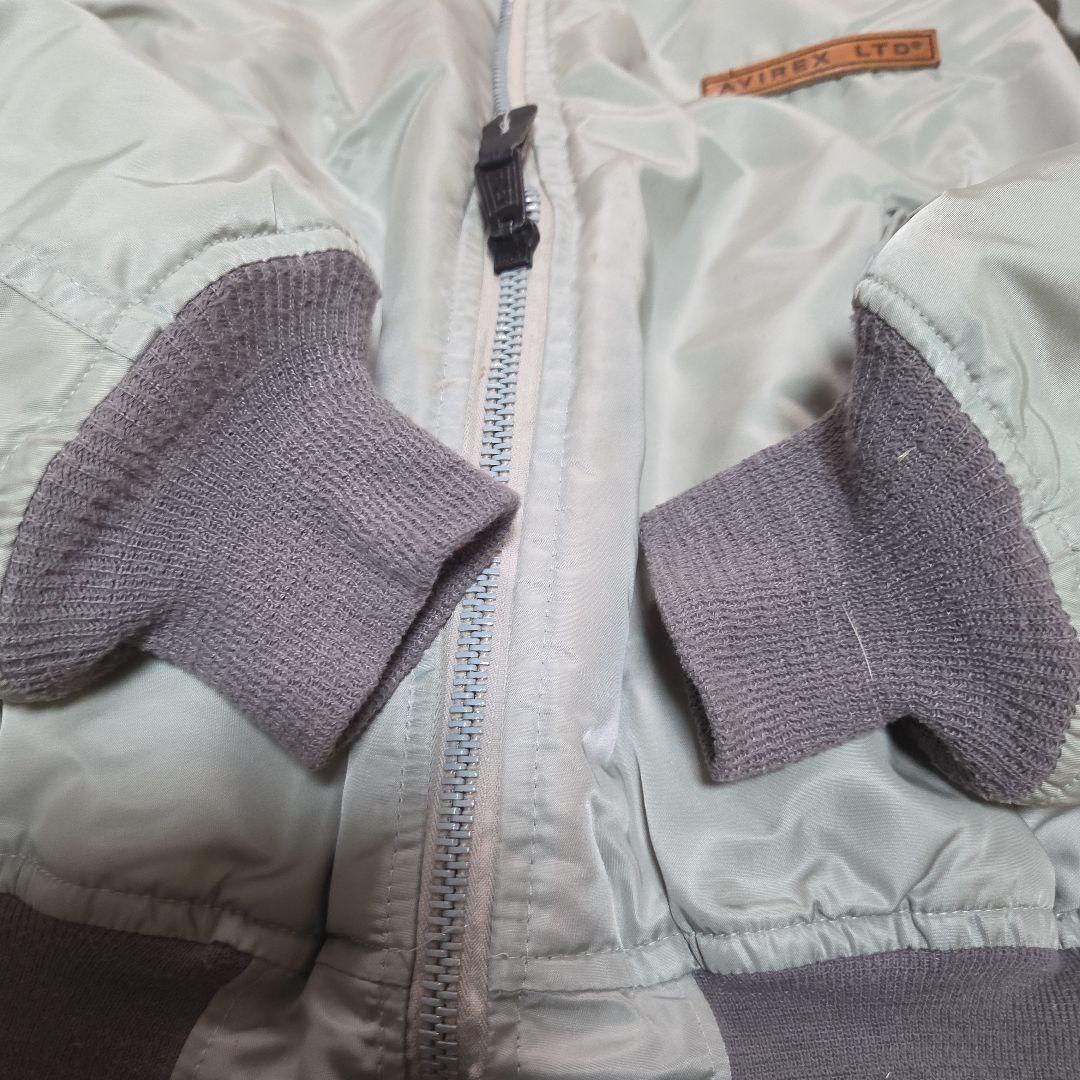 AVIREX MA-1 USA製 レザー ロゴ Lサイズ