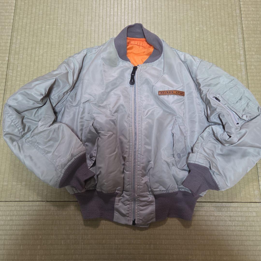 AVIREX MA-1 USA製 レザー ロゴ Lサイズ