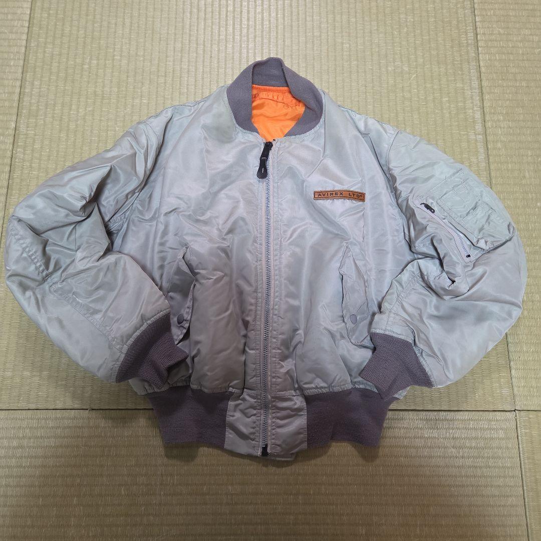 AVIREX MA-1 USA製 レザー ロゴ Lサイズ