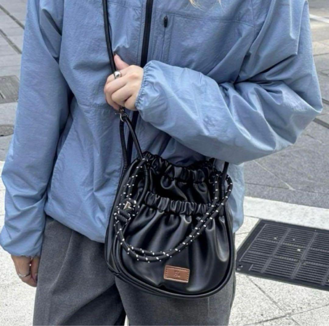 CPCM FUKA'S企画　PUパラコードギャザーミニショルダーバッグ ブラック