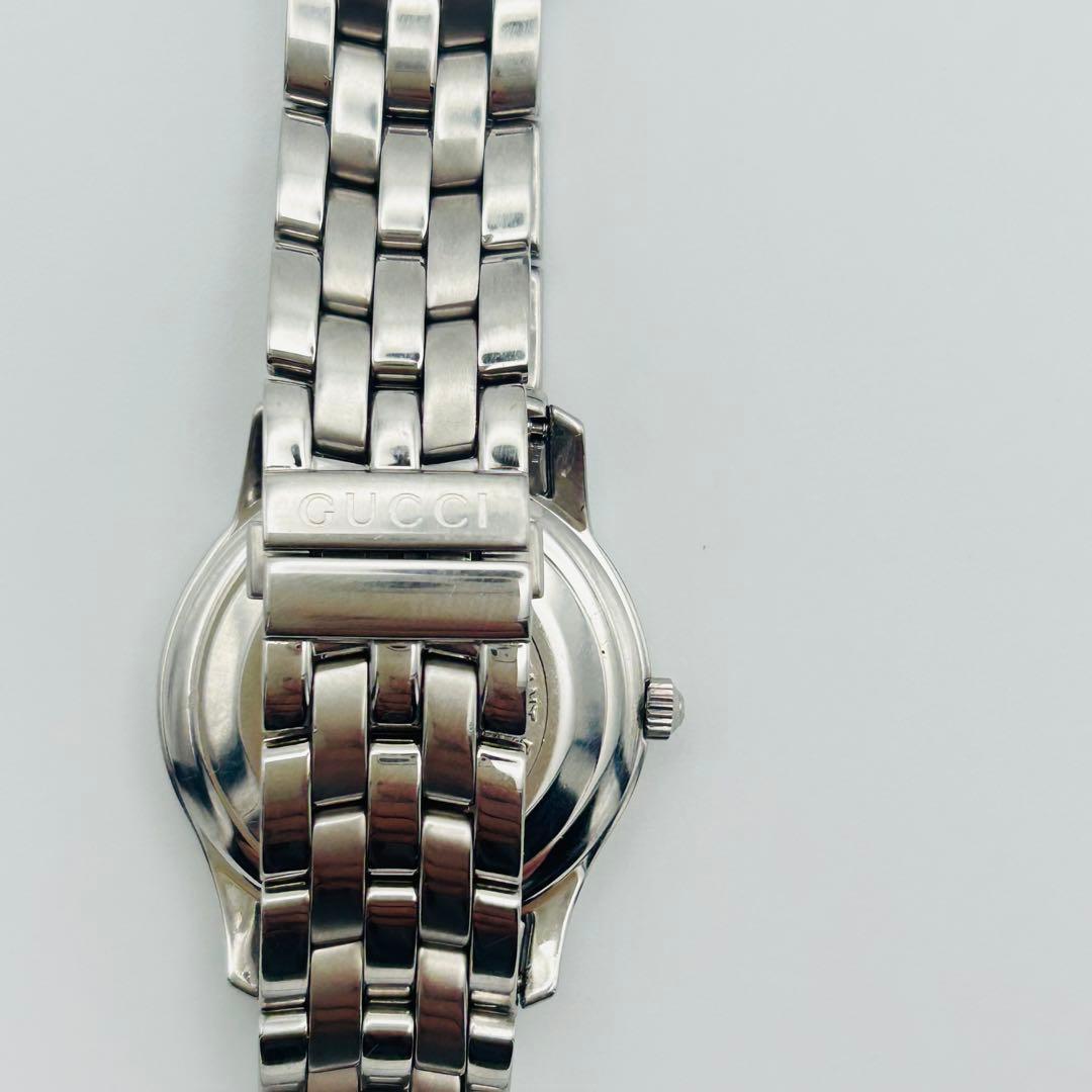 美品 グッチ 5500L Gクラス 黒文字盤 新品電池 デイト レディース