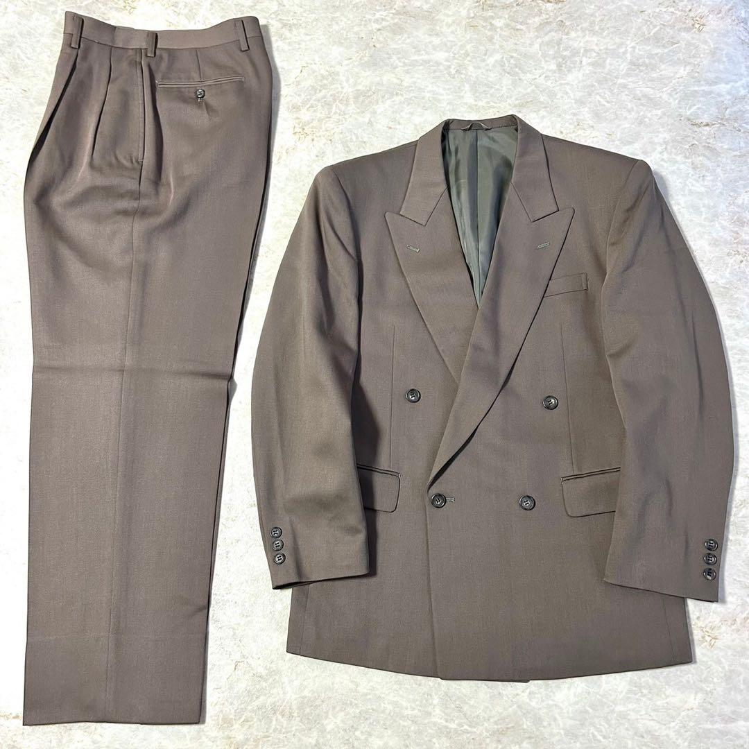 レトロ 茶色 ブラウンカラー ウール ダブル セットアップ スーツ 成人式