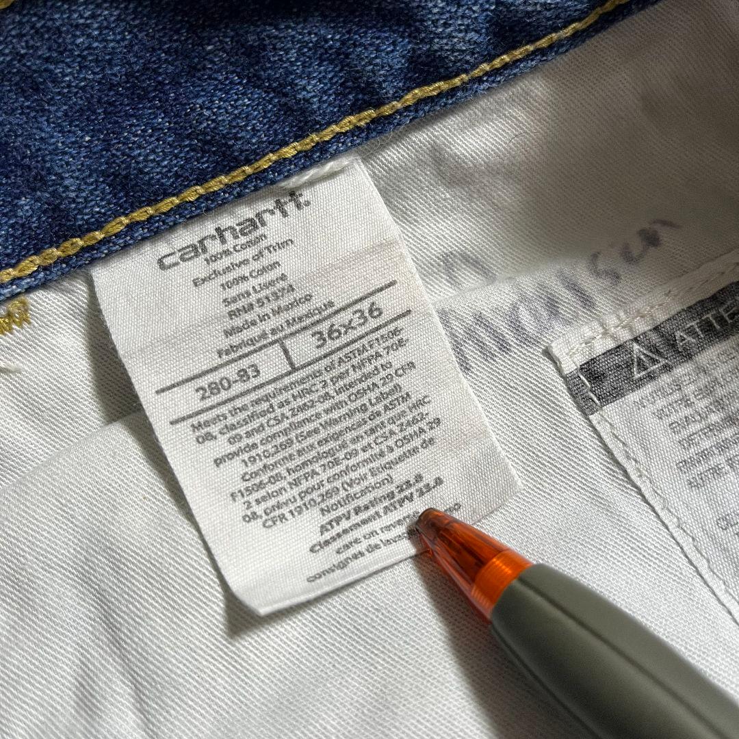 90-00s Carhartt カーハート ペンキダメージ デニムパンツ 36