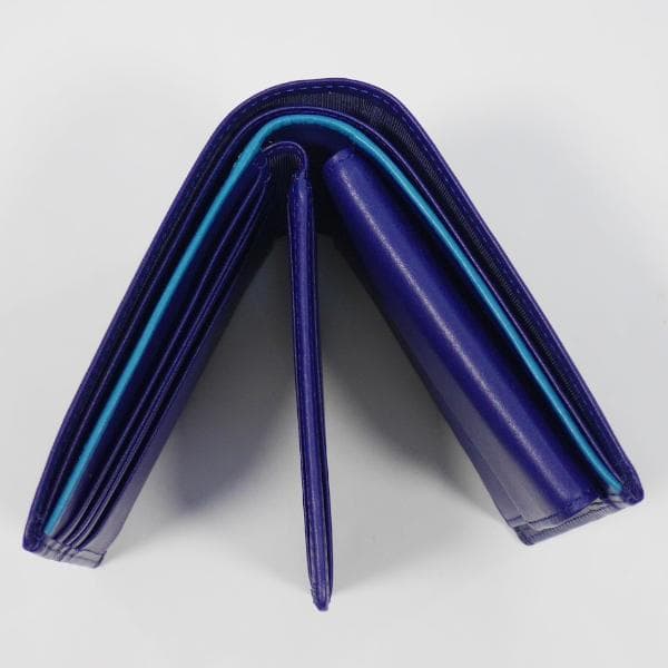 ポールスミス 2折財布 ベラ付き ブルー カラフルクラシックライトブルーライン