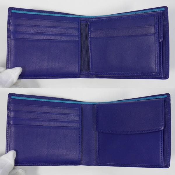 ポールスミス 2折財布 ベラ付き ブルー カラフルクラシックライトブルーライン