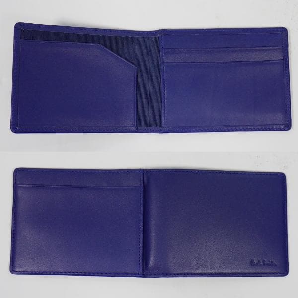 ポールスミス 2折財布 ベラ付き ブルー カラフルクラシックライトブルーライン