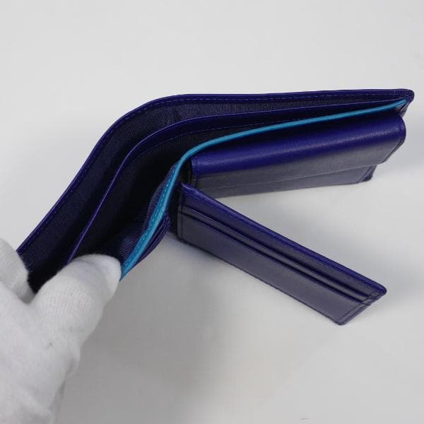 ポールスミス 2折財布 ベラ付き ブルー カラフルクラシックライトブルーライン