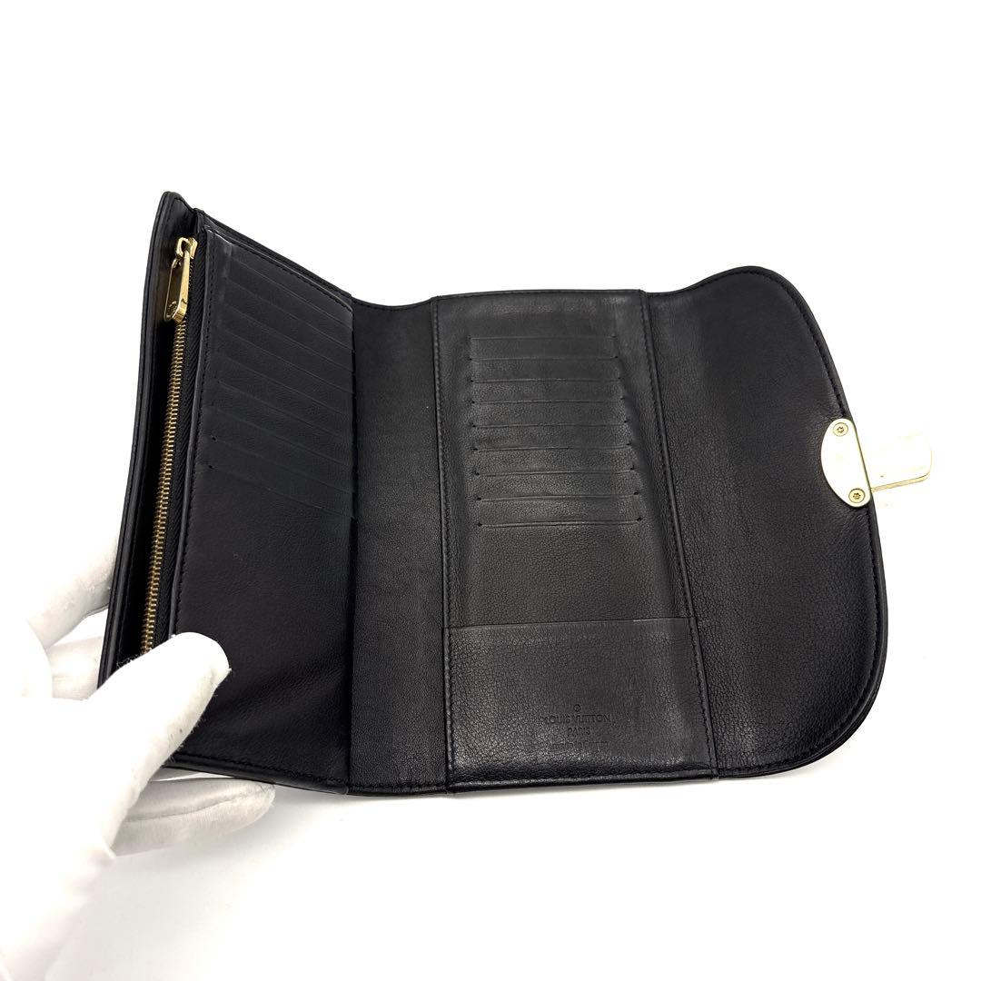 極美品◆ルイヴィトン ポルトフォイユ アメリア モノグラム マヒナ ノワール 黒