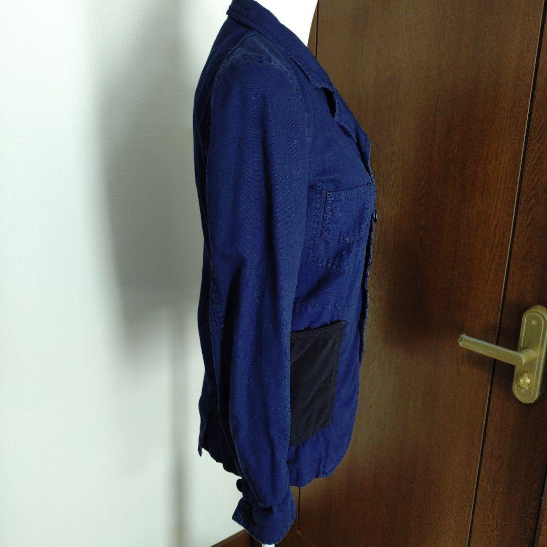 ブラックコムデギャルソン　ネイビー テーラードジャケット コットン混紡