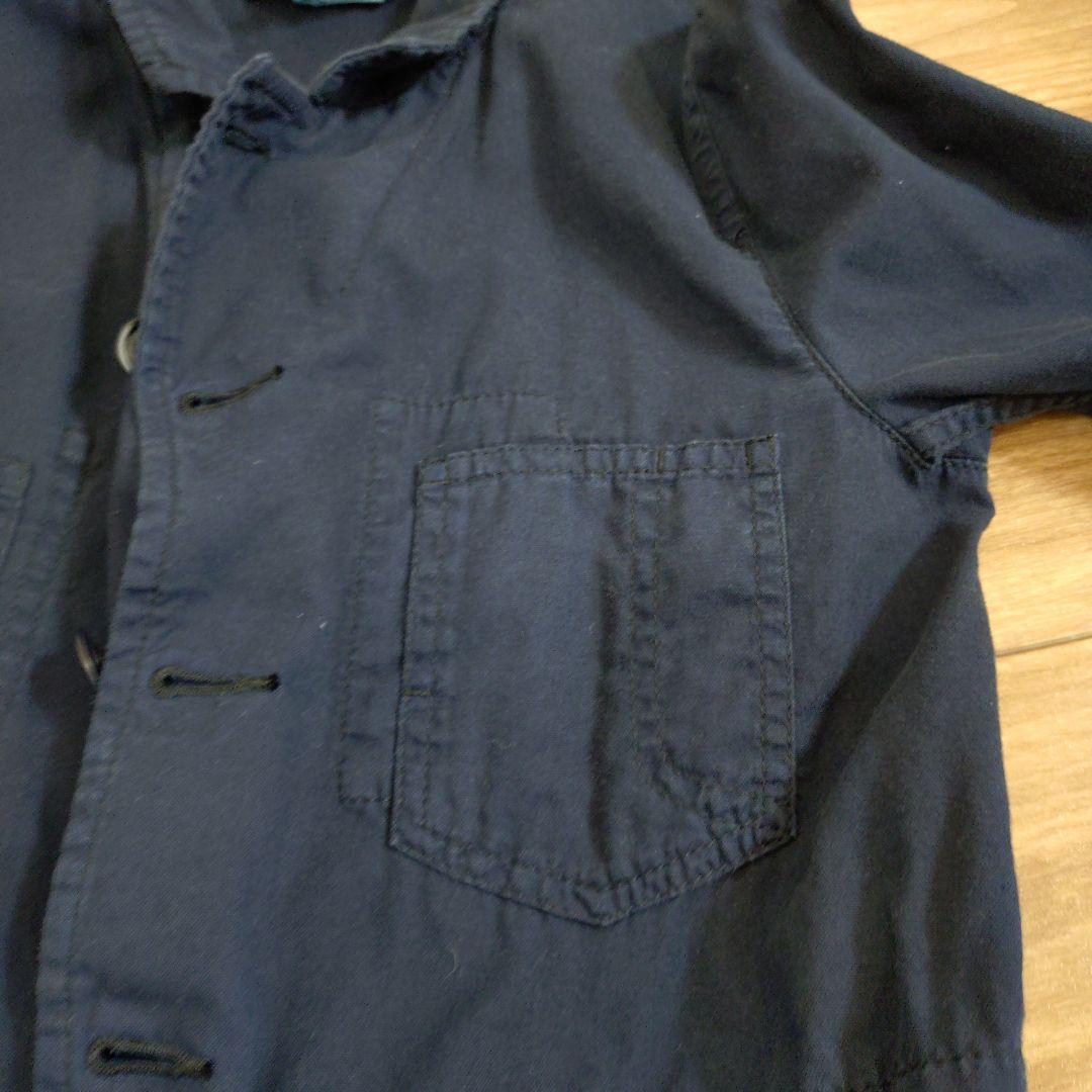 ブラックコムデギャルソン　ネイビー テーラードジャケット コットン混紡