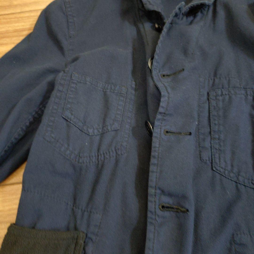 ブラックコムデギャルソン　ネイビー テーラードジャケット コットン混紡