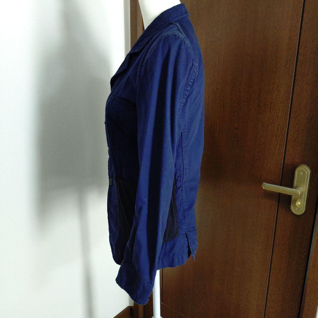 ブラックコムデギャルソン　ネイビー テーラードジャケット コットン混紡