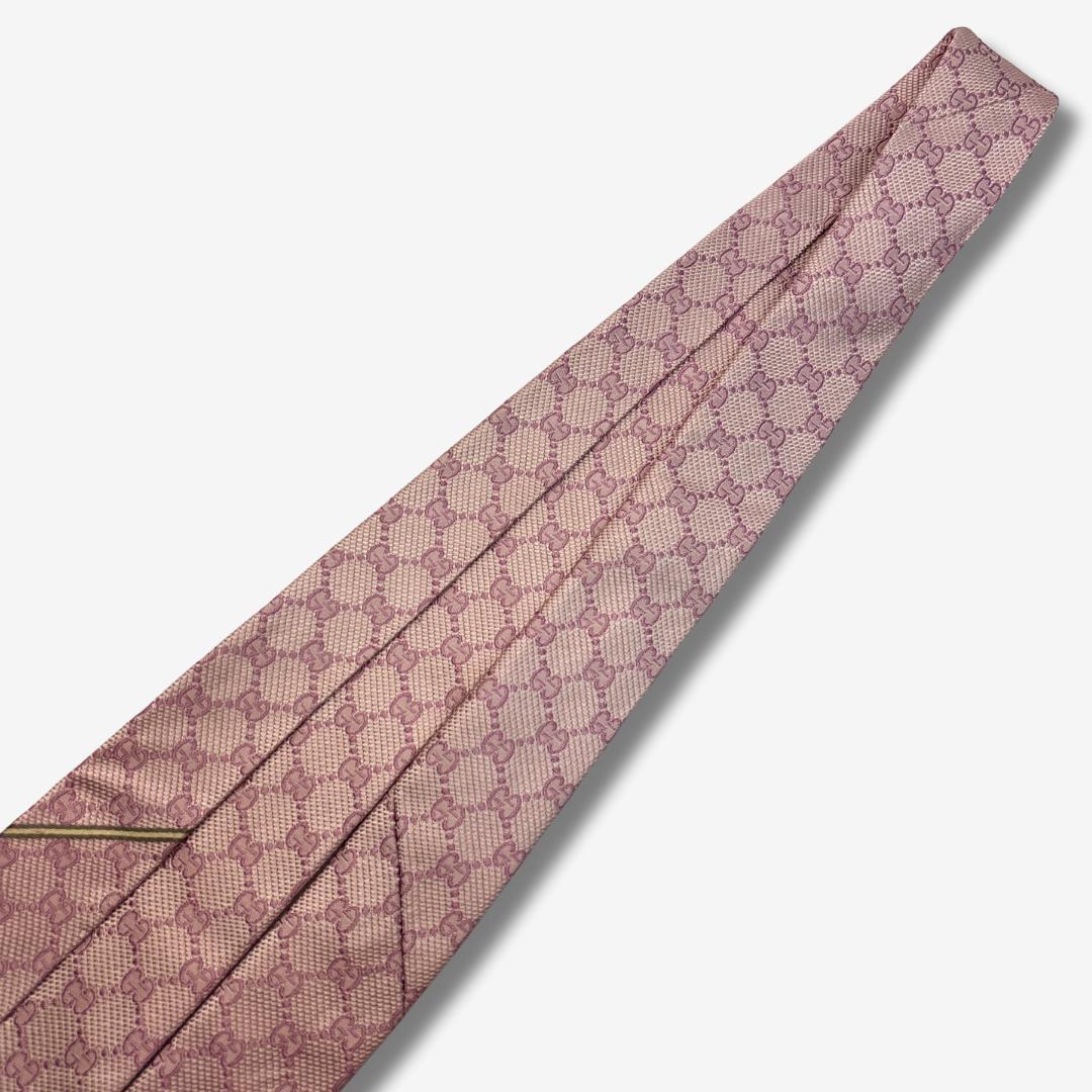 GUCCI シルクネクタイ GG柄 モノグラム ピンク