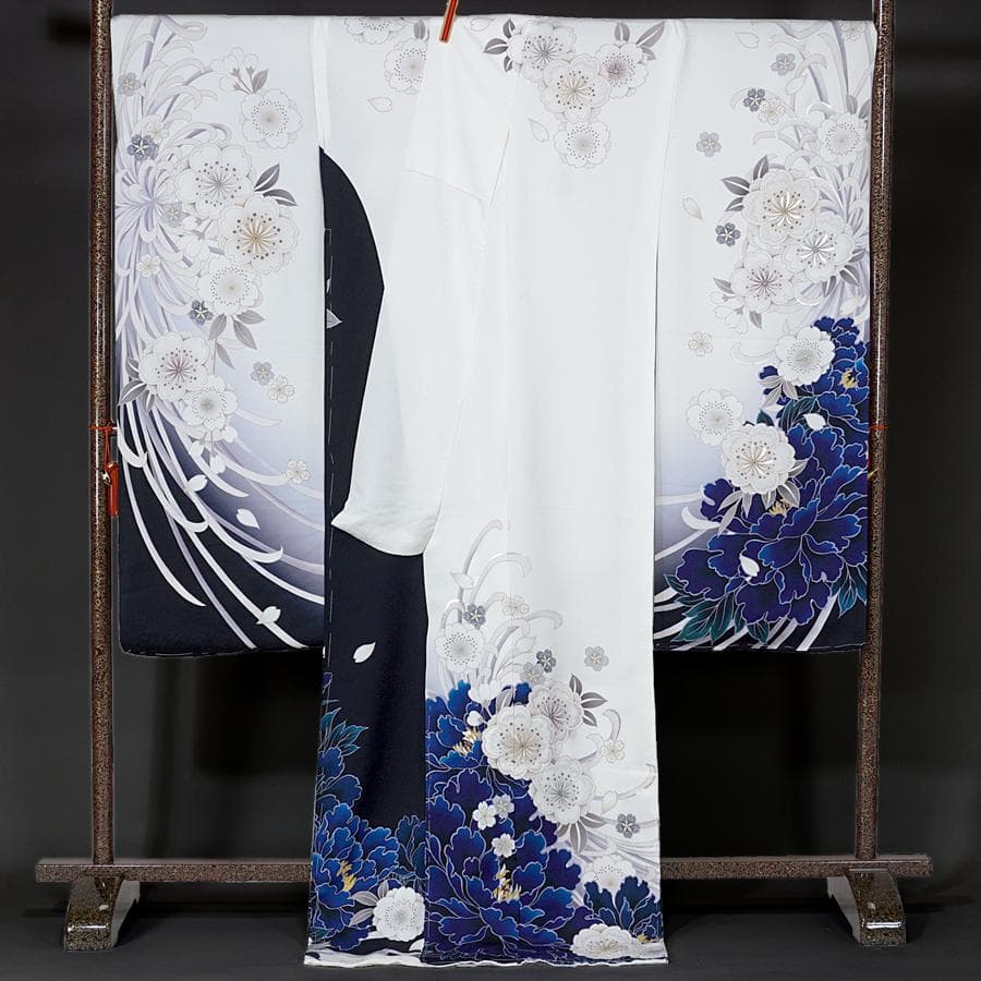 専用　ご予約　振袖　牡丹　白地　銀彩ラメ　ホワイト　シルバー　未仕立て　仮絵羽