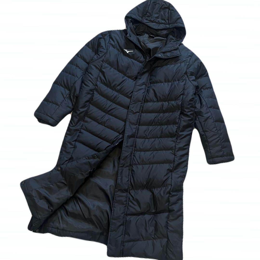 極美品★極暖ダウン90%フェザー10% M ミズノ　ダウンコート ベンチコート黒