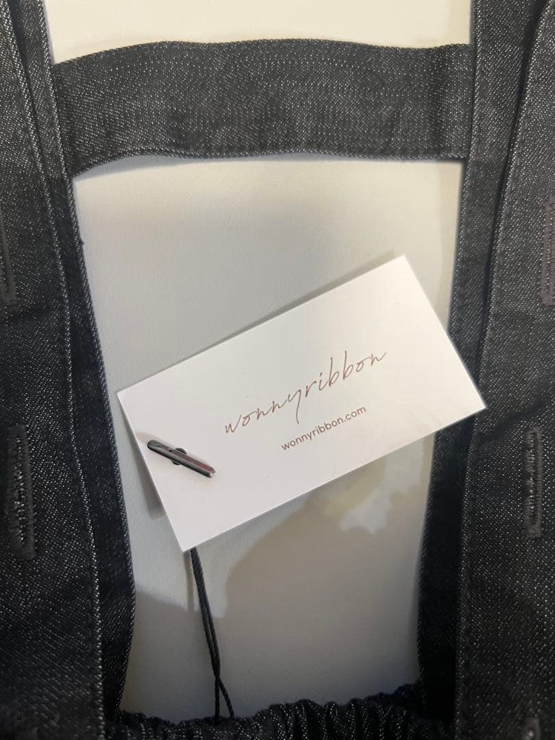 Wonny Ribbon　Black denim skirt 　Mサイズ