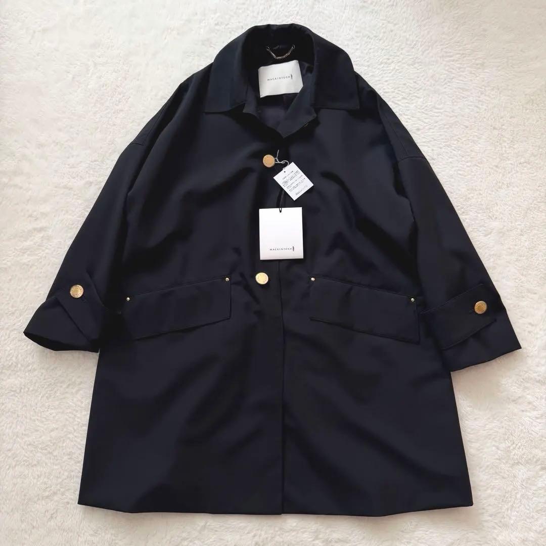 【新品タグ付】MACKINTOSH HUMBIE MB 金ボタン コート 黒 4