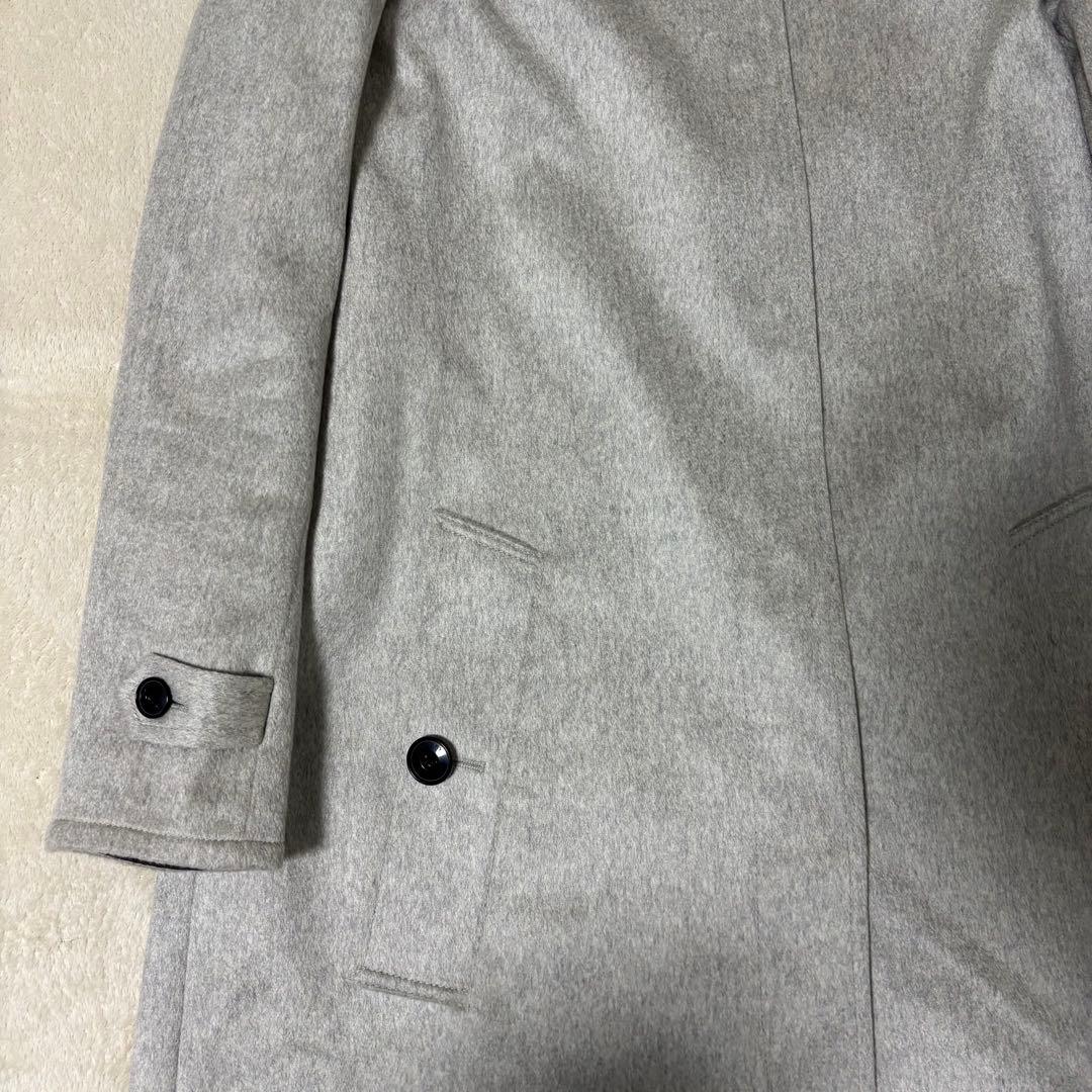 バーバリーロンドン　カシミア100%ロングコート　グレー　リバーシブル