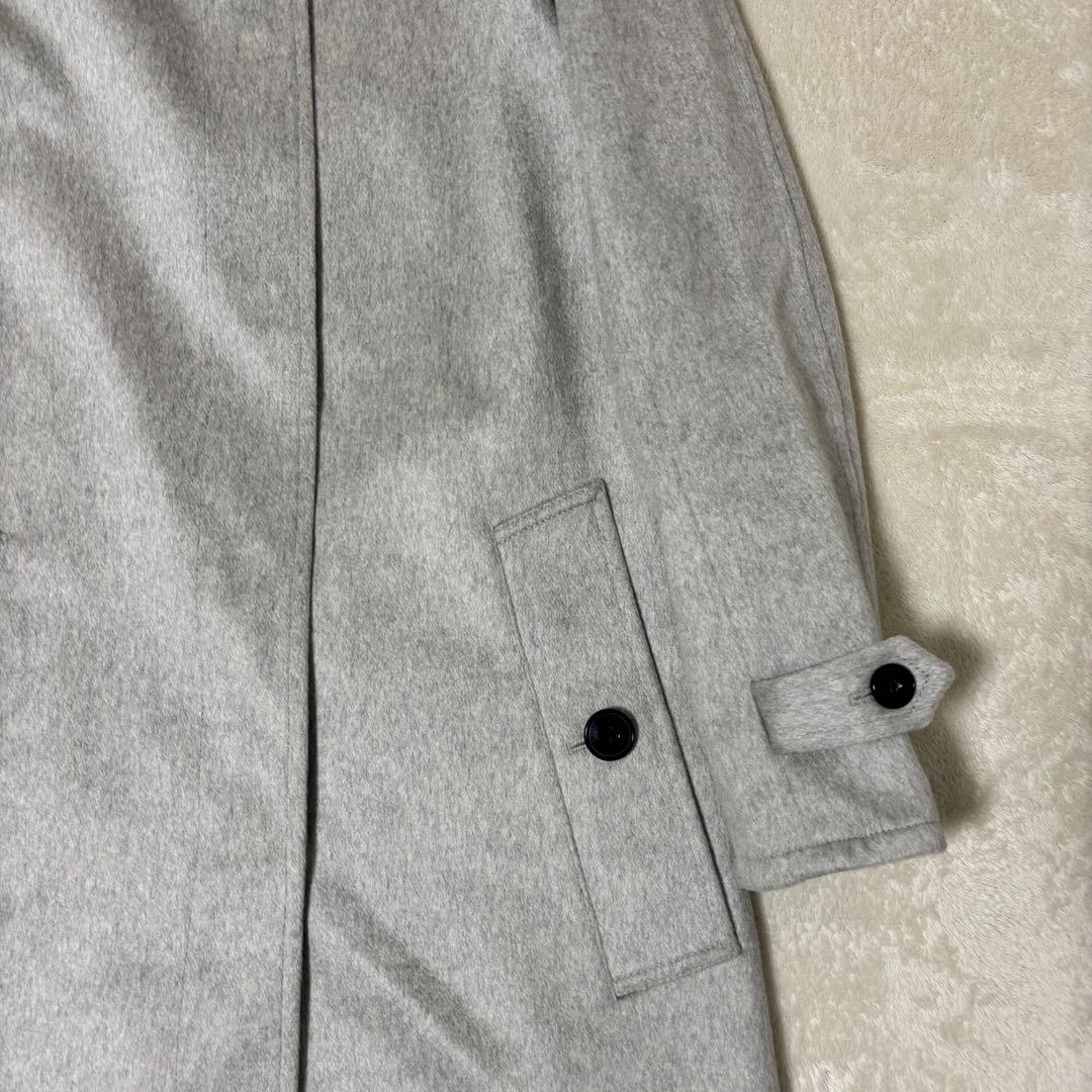 バーバリーロンドン　カシミア100%ロングコート　グレー　リバーシブル
