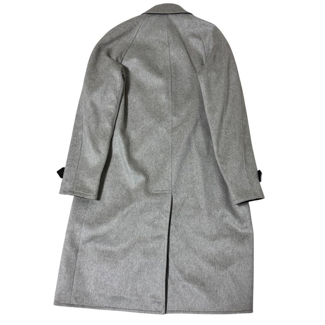 バーバリーロンドン　カシミア100%ロングコート　グレー　リバーシブル