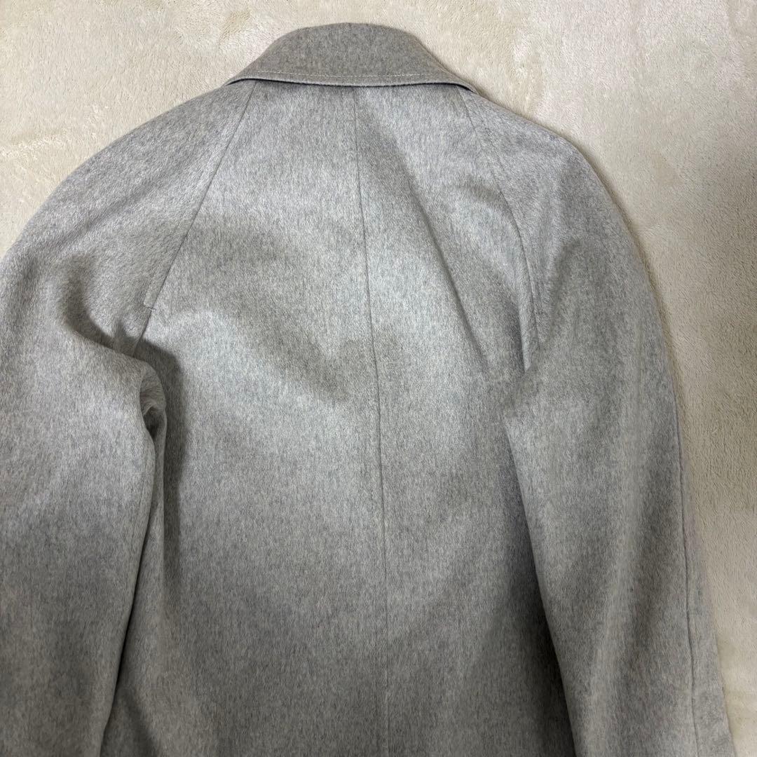 バーバリーロンドン　カシミア100%ロングコート　グレー　リバーシブル