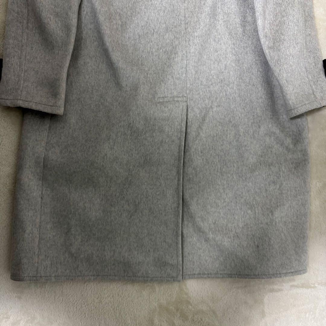 バーバリーロンドン　カシミア100%ロングコート　グレー　リバーシブル