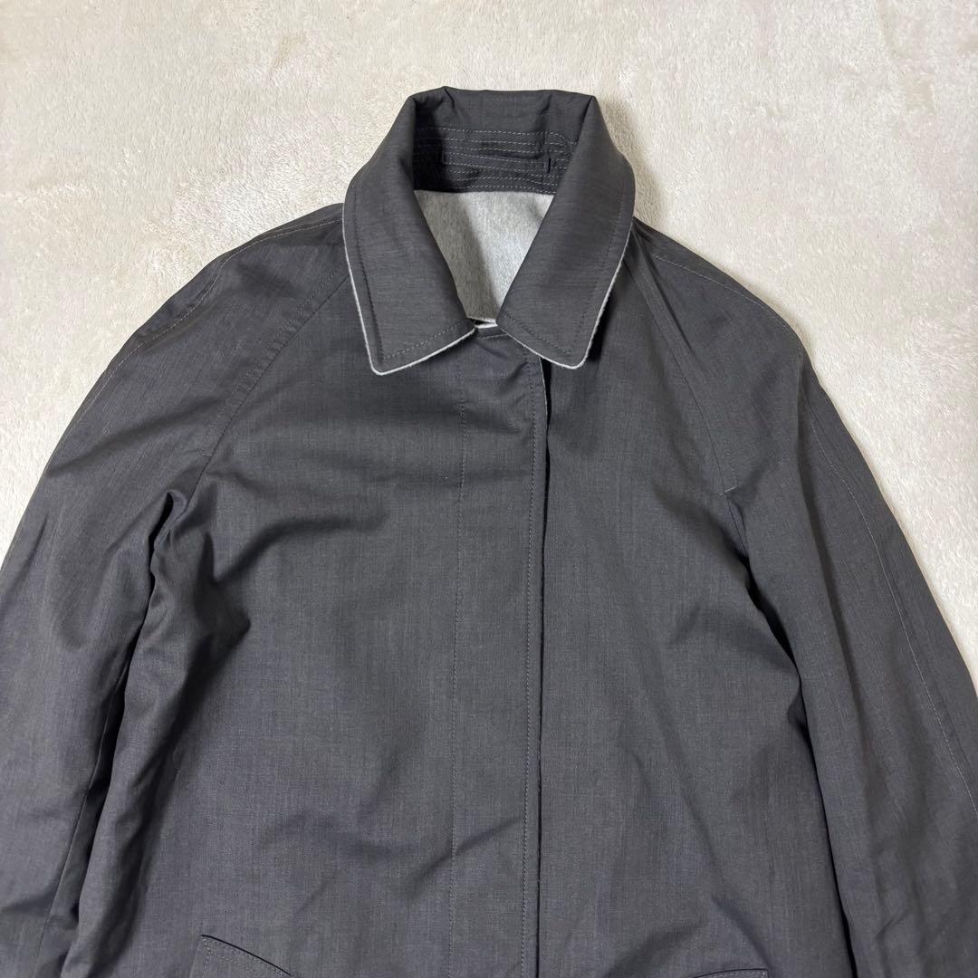 バーバリーロンドン　カシミア100%ロングコート　グレー　リバーシブル